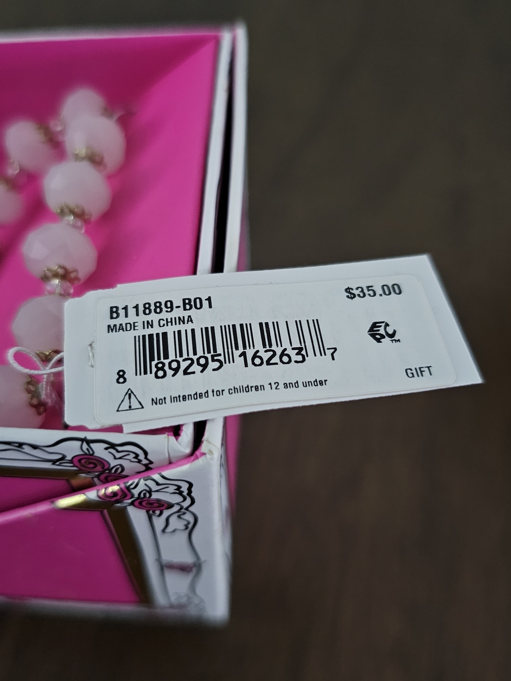 Betsey Johnson Rare Pink Beads Piggy Elastic Beaded Bracelet - Picture 2 of 3